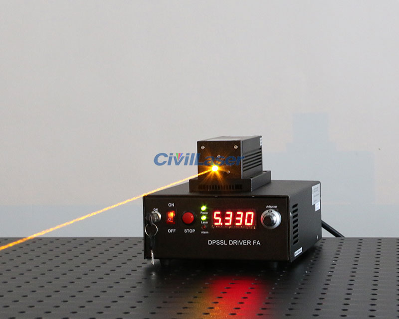 589nm yellow dpss laser light